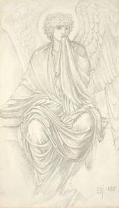 BURNE JONES Edward Coley 1833-1898,STUDY OF AN ANGEL,1885,Villa Grisebach DE 2009-11-28