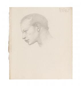 BURNE JONES Edward Coley,Study of the head of a man in profile for The Peti,1878,Bonhams 2019-02-20