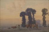 BURNETT Cecil Ross 1872-1933,Cattle at Sunset,Tooveys Auction GB 2017-02-22