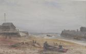 BURNETT G.R 1873-1893,Fishermen on a beach with boats,19th century,Dreweatt-Neate GB 2010-07-08