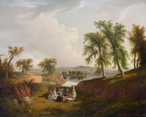 BURNHAM Thomas Mickell 1818-1866,Picnic on the Mohawk,Cottone US 2020-11-14