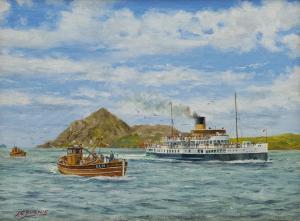Burnie J C,Paddle Steamer Caledonia off Holy Isle,20th century,David Duggleby Limited 2021-10-02