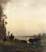 BURNIER Richard 1826-1884,Abendliche Landschaft,1877,Peter Karbstein DE 2022-10-22