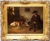 BURNIER Richard 1826-1884,Jäger mit seinem Hund und Wild,Reiner Dannenberg DE 2020-09-17