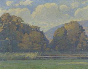 BURNITZ Rudolf Hans 1875-1929,Flussbiegung an einem sonnigen Herbsttag,Arnold DE 2005-11-19