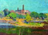 BURNS Cecil Leonard,A River Landscape, with a Turreted Building in the,John Nicholson 2016-05-11