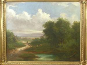 BUROUGHS J 1800-1800,A Wooded Landscape with a Figure and Sheep,Sworders GB 2008-02-27