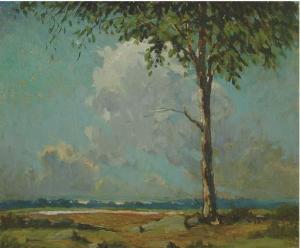 BURR H. Saxton 1889-1973,Landscape with tree under a blue sky,Christie's GB 2006-09-06