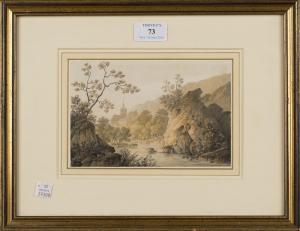 BURRELL Joseph Francis 1770-1834,River Landscape with Distant Church,Tooveys Auction GB 2016-09-07