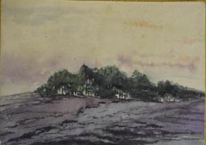 BURRIDGE Frederick Vango 1869-1945,a wood in a landscape,1920,Charterhouse GB 2017-04-20