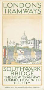 BURRIDGE Oliver 1954,SOUTHWARK BRIDGE, LONDON'S TRAMWAYS,Christie's GB 2014-05-21