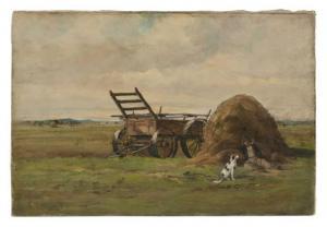 BURRILL Edward E. 1835-1913,Marsh landscape, likely Lynn, Massachusetts, with,20th Century,Eldred's 2021-11-18