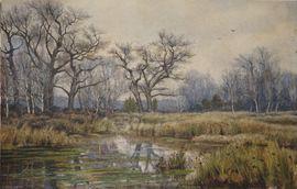 BURRINGTON Arthur Alfred,Paysage lacustre,1882,Gautier-Goxe-Belaisch, Enghien Hotel des ventes 2021-02-14