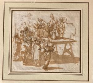 BURRINI Giovanni Antonio 1656-1727,Musiciens sur une estrad,Artcurial | Briest - Poulain - F. Tajan 2023-09-26