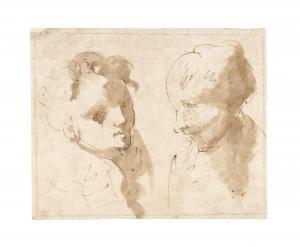 BURRINI Giovanni Antonio 1656-1727,Study of two heads,1680-1690,Palais Dorotheum AT 2023-04-04