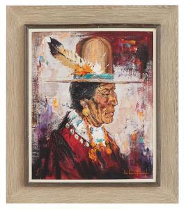 BURROUGHS John Coleman 1913-1979,Indian Profile - Old Stetson,New Orleans Auction US 2023-04-22