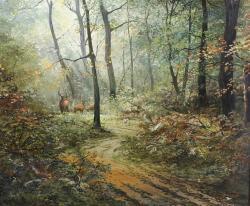 BURROWS E.G.,Deer on a forest path,Fellows & Sons GB 2013-07-29