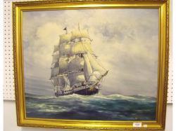 BURROWS E.G.,three masted sailing ship,Smiths of Newent Auctioneers GB 2016-10-07
