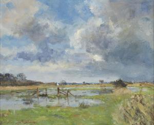 BURROWS Geoffrey 1934,More Rain Clouds over the Flooded Marsh,Rosebery's GB 2023-03-14