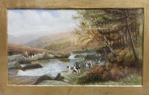 BURT Revell N 1885-1892,Beagles and figures by a river,Moore Allen & Innocent GB 2020-01-29