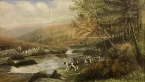 BURT Revell N 1885-1892,Beagles and figures by a river,Moore Allen & Innocent GB 2020-02-19