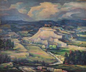 BURTON Arthur Gibbes 1883-1969,Landscape with Butte,Skinner US 2014-09-19