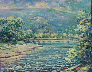 BURTON Arthur Gibbes 1883-1969,Summer Landscape,Weschler's US 2014-09-19
