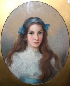 BURTON Clare 1897-1910,Portrait of a young girl,Mallams GB 2013-03-08