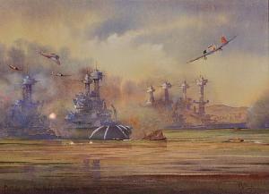 BURTON K W,Battleship Row Pearl Harbour - 7th December 1941,1941,Mallams GB 2015-07-08
