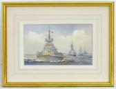 Burton Ken W,HMS Howe and other warships at sea,Claydon Auctioneers UK 2020-11-16
