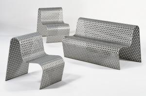 BURTON Scott 1939-1989,Perforated Metal Settee and Chairs,1988/89,Christie's GB 2023-05-18