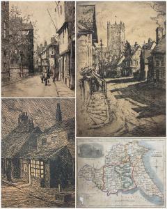 BURTON Thomas Bonfrey 1866-1941,The Street' and 'Old Shops in Walkergate Bev,David Duggleby Limited 2022-09-03