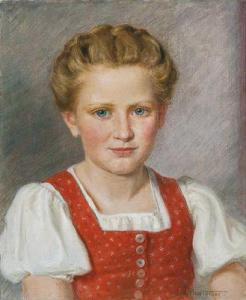 BURTSCHER Anton 1887-1987,Bildnis eines Mädchens im Dirndlkleid,Palais Dorotheum AT 2008-12-17