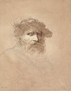 BUSCH Benedictus,Head of a Bearded Old Man with a Cap&lt;&lt;/b&gt,Swann Galleries 2002-01-31