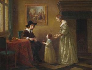 BUSCH Hermanus Franciscus 1789-1843,A dutchfamily in a historic interior.,Nagel DE 2011-06-08