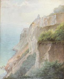 BUSCH Peter 1861-1942,A view of the cliff \“Sommerspiret\” on Møn,Bruun Rasmussen DK 2024-02-19