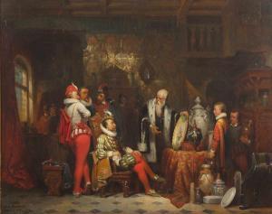 BUSCHMANN Gustave 1818-1852,Besuch des Königs beim Kunsthändler,1840,Von Zengen DE 2017-03-17