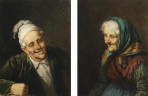 BUSCIOLANO Vincenzo,A pair of portraits of an elderly couple,1898,Bruun Rasmussen 2022-04-18