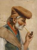BUSCIOLANO Vincenzo 1851-1926,Le fumeur de pipe,1906,Horta BE 2009-12-07