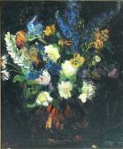 BUSCOTT 1900-2000,Still life vase of summer flowers,Mallams GB 2011-09-10