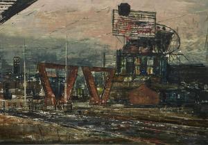 BUSH Charles William,Construction at Bennelong - Night and the City,1961,Shapiro 2022-03-30