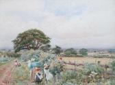 BUSHBY Thomas 1861-1918,Gathering Wild Roses, near Blackwell,Carlisle,1901,Bonhams GB 2010-03-18