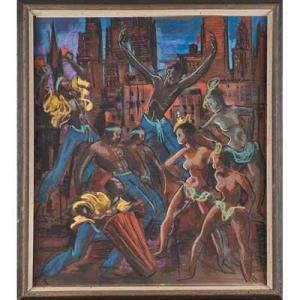 BUSONI Rafaello 1900-1962,Untitled (urban dancers),Rago Arts and Auction Center US 2019-02-23