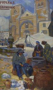 BUSSET Maurice 1879-1936,Marché aux poteries en Auvergne,Conan-Auclair FR 2022-03-12