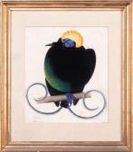 BUSSY Simon Albert 1869-1954,A yellow-crested black Bird of Paradise,Christie's GB 1999-03-25