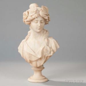 BUSTO Andrea 1900-1900,Alabaster Bust of a Maiden,Skinner US 2017-01-12