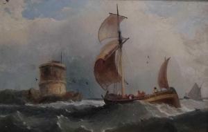 BUTLAND G.W 1831-1843,Entrance to the Harbour off Flushing,Halls GB 2020-10-07