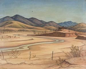 BUTLER Andrew 1896-1979,Arizona Riverbed,c. 1940,Swann Galleries US 2021-06-30