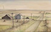 BUTLER Andrew 1896-1979,Farm Landscape with a Country Road,1936,Swann Galleries US 2012-06-14