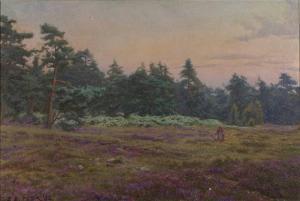 BUTLER Charles Ernest 1864-1933,A mother and child crossing a heathland,1932,Mallams GB 2021-07-07